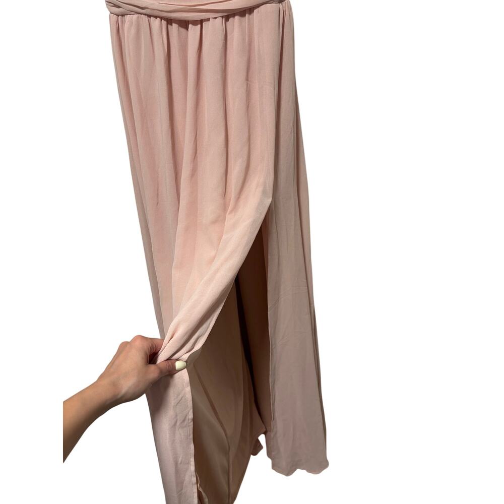Lulus Blush Pink Maxi Dress XS Formal Bridesmaid Wedding Prom V Neck Long - Picture 6 of 10